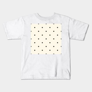 Black dots over cream background Kids T-Shirt